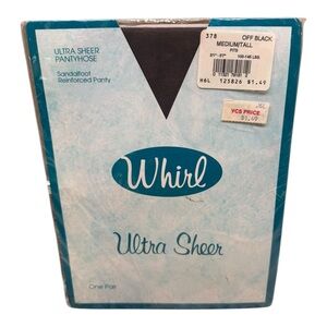 Vintage Ultra Sheer Pantyhose Sandalfoot Medium/Tall Off Black